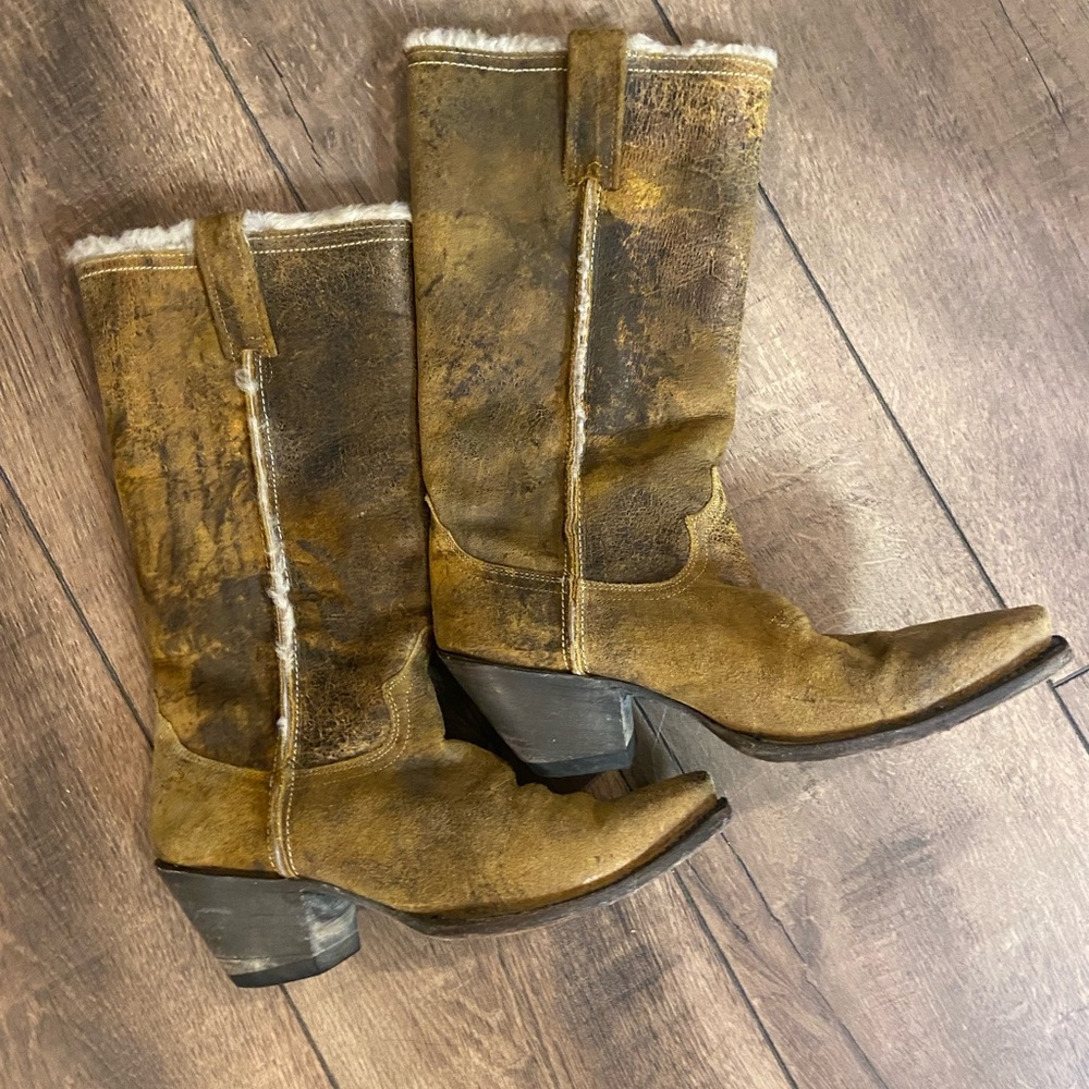 Stetson Brown John B distressed Cowboy Boots